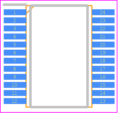 MCP23018T-E/SS - Microchip PCB footprint - Small Outline Packages - Small Outline Packages - (SS)24-Lead(SSOP)