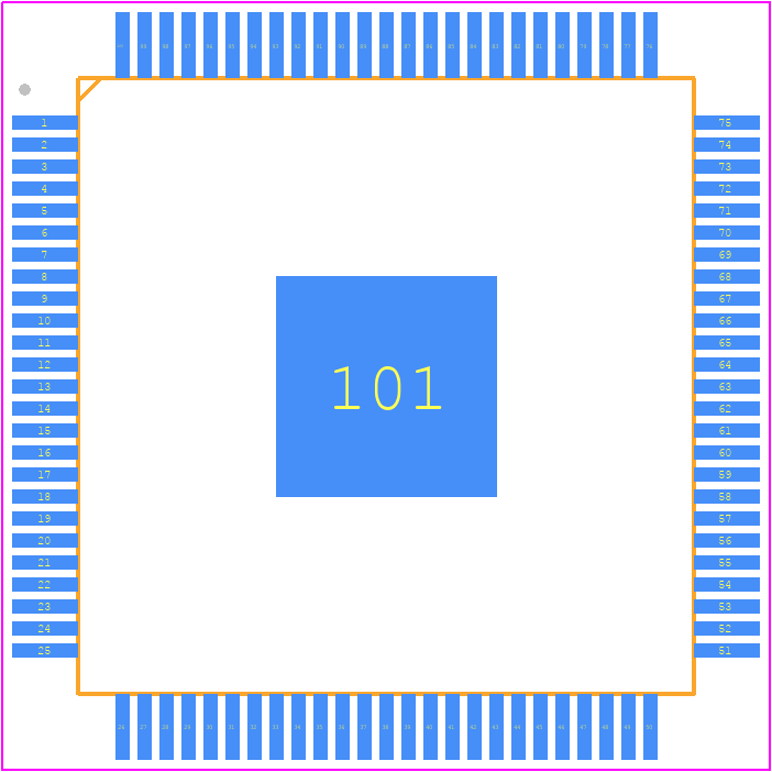 AD9957BSVZ-REEL - Analog Devices PCB footprint - Quad Flat Packages - Quad Flat Packages - SV-100-4