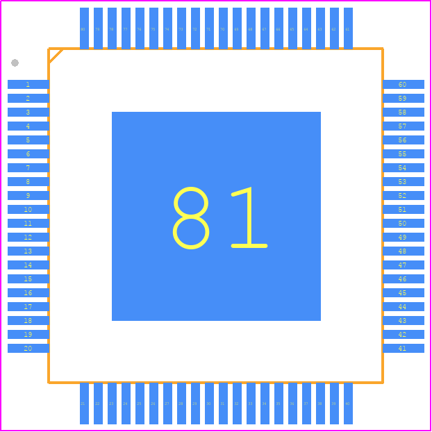 TMS320F28069MPFPQ - Texas Instruments PCB footprint - Quad Flat Packages - Quad Flat Packages - PFP (S-PQFP-G80)