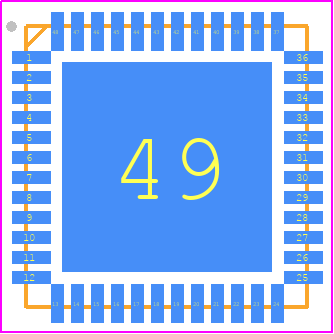 ST25RU3993-BQFT - STMicroelectronics PCB footprint - Quad Flat No-Lead - Quad Flat No-Lead - ST25RU3993-BQFT