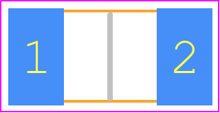 PF2512FKF7W0R007L - Yageo Group PCB footprint - Resistor Chip - Resistor Chip - PF2512-2