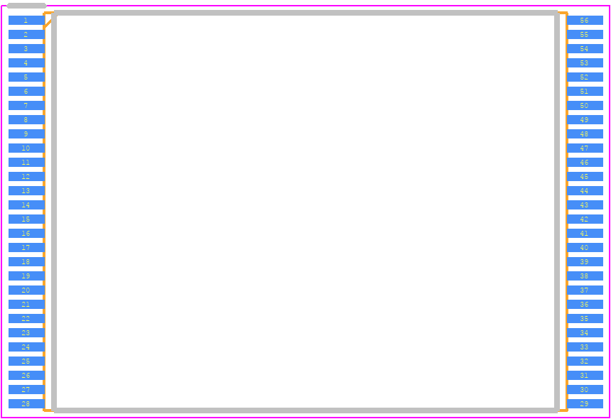 S29GL01GT10TFI010 - Infineon PCB footprint - Small Outline Packages - Small Outline Packages - 56-pin TSOP (18.4 × 14.0 × 1.2 mm)