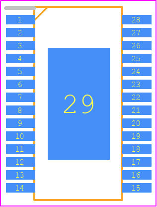 MAX31913AUI+T - Analog Devices PCB footprint - Small Outline Packages - Small Outline Packages - U28E+4