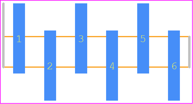 961106-6300-AR-PR - 3M PCB footprint - Header, Unshrouded - Single Row Staggered SMD Pin - Header, Unshrouded - Single Row Staggered SMD Pin - 961106-6300-AR-PR