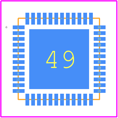 AMT49413GEVATR - Allegro Microsystems PCB footprint - Other - Other - Package EV, 48 Terminal QFN