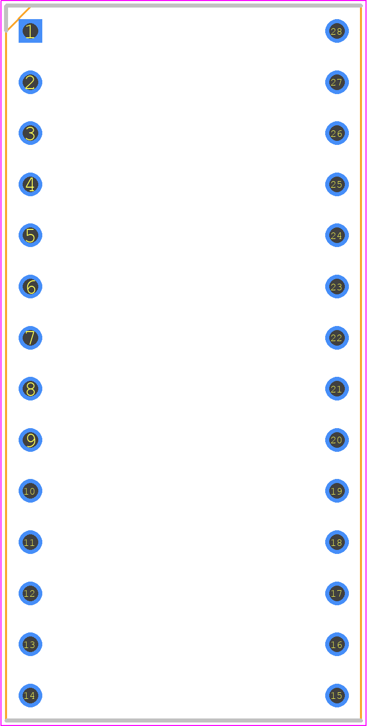 D2828-42 - Harwin PCB footprint - Dual-In-Line Sockets - Dual-In-Line Sockets - D2828-42