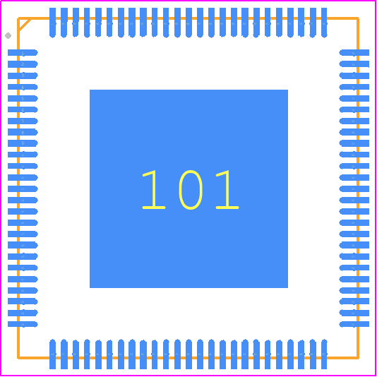 USB5926-I/KD - Microchip PCB footprint - Quad Flat No-Lead - Quad Flat No-Lead - 100-VQFN