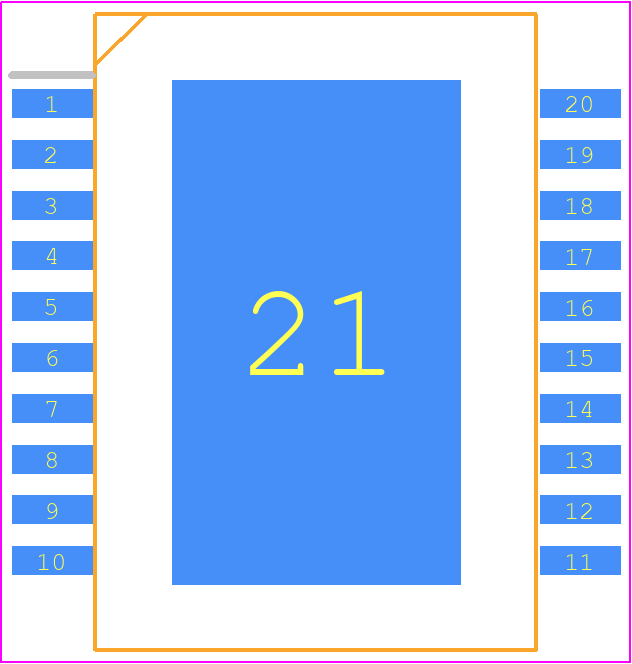 MC33887APVWR2 - NXP PCB footprint - Small Outline Packages - Small Outline Packages - VW (Pb-FREE) SUFFIX 20-PIN HSOP 98ASH70702A ISSUE B