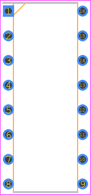 ULN2003A - UMW PCB footprint - Dual-In-Line Packages - Dual-In-Line Packages - DIP-16-300-2.54