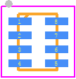 TPD4S1394DQLR - Texas Instruments PCB footprint - Small Outline No-lead - Small Outline No-lead - DQL(R-PX2SON-N8)