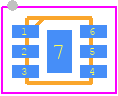 VBUS053AZ-HAF-GS08 - Vishay PCB footprint - Small Outline No-lead - Small Outline No-lead - VBUS053AZ-HAF-GS08