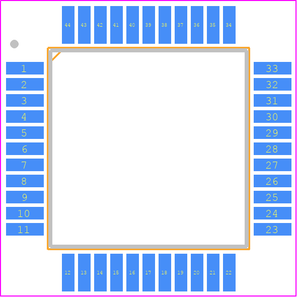 STM86312 - STMicroelectronics PCB footprint - Quad Flat Packages - Quad Flat Packages - PQFP44