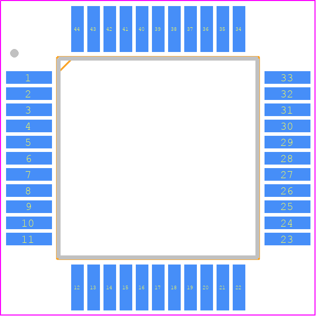 BU2872AK - ROHM Semiconductor PCB footprint - Quad Flat Packages - Quad Flat Packages - QFP_44