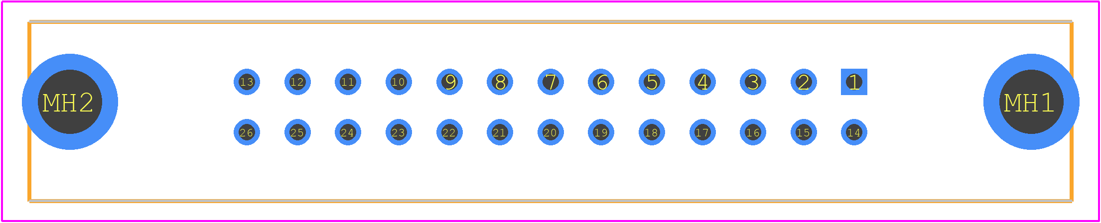 PS-26PE-D4T1-LP1 - JAE PCB footprint - Other - Other - PS-26PE-D4T1-LP1-2