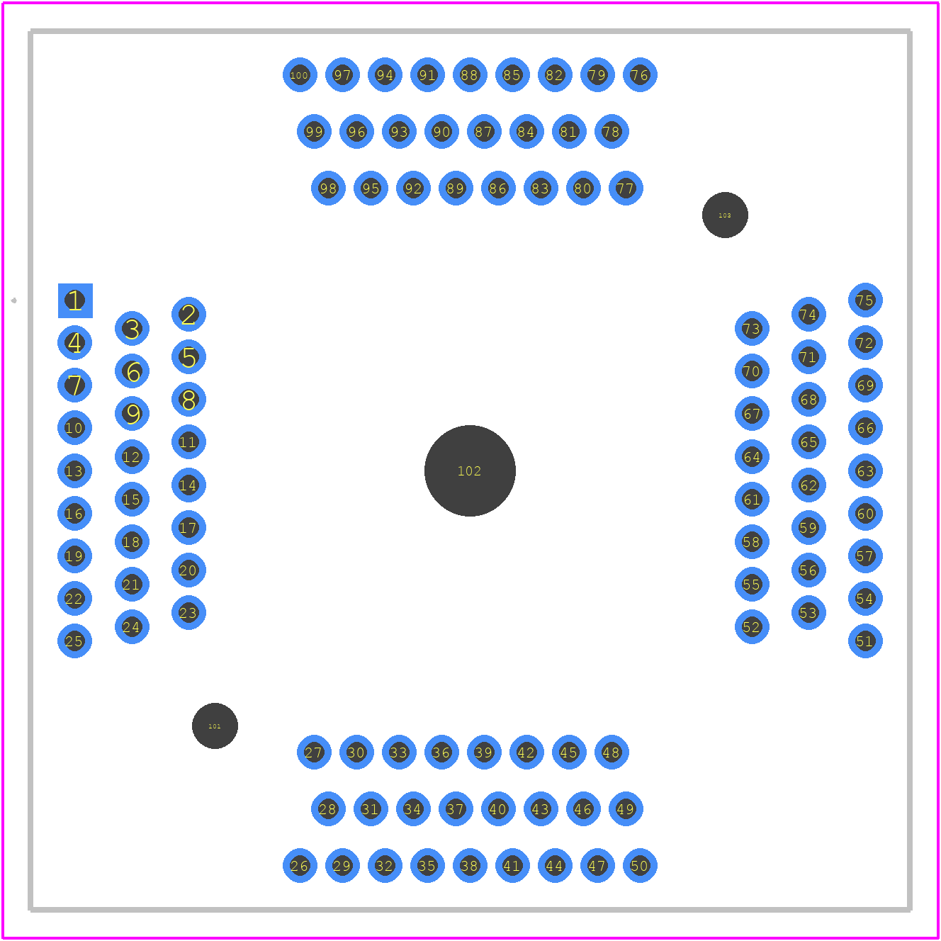 IC201-1004-008 - Yamaichi PCB footprint - Other - Other - IC201-1004-008-3