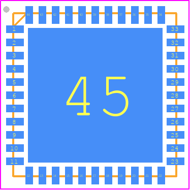 PIC16LF18877-I/ML - Microchip PCB footprint - Quad Flat No-Lead - Quad Flat No-Lead - QFN(ML)8X8_44
