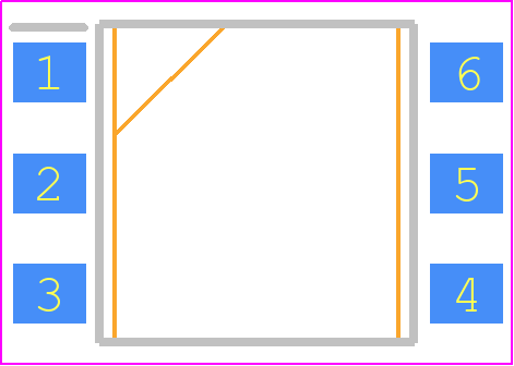 4N25-X009T - Vishay PCB footprint - Small Outline Packages - Small Outline Packages - SMD-6, option 9_2022