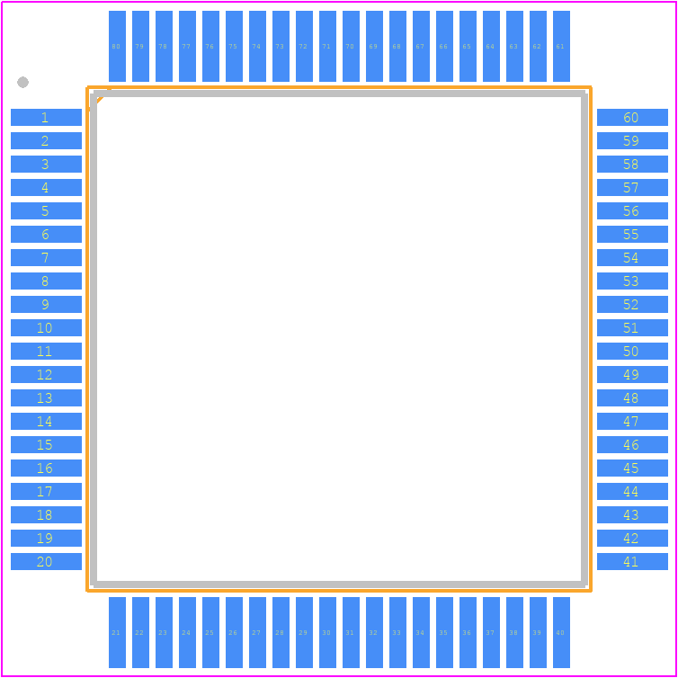 DF2134BFA20V - Renesas Electronics PCB footprint - Quad Flat Packages - Quad Flat Packages - (FP-80A)