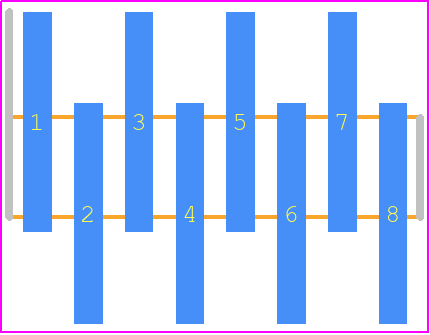 FTR-108-03-S-S - SAMTEC PCB footprint - Header, Unshrouded - Single Row Staggered SMD Pin - Header, Unshrouded - Single Row Staggered SMD Pin - FTR-108-03-S-S