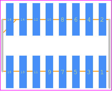 FTR-108-01-S-D - SAMTEC PCB footprint - Header, Unshrouded - Straight SMD Pin - Header, Unshrouded - Straight SMD Pin - FTR-108-01-S-D