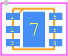 AH5773-FDC-7 - Diodes Incorporated PCB footprint - Small Outline No-lead - Small Outline No-lead - U-DFN2020-6 (Type C)