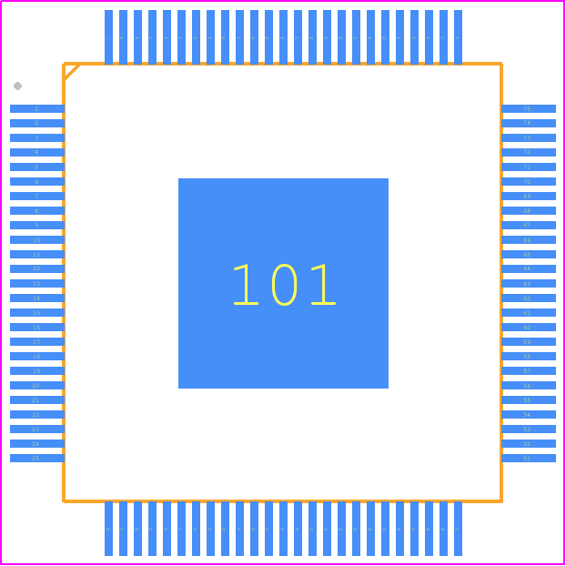 TC233LP32F200NACKXUMA1 - Infineon PCB footprint - Quad Flat Packages - Quad Flat Packages - PG-TQFP-100-23