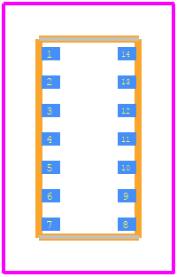 MAX30100EFD+ - Analog Devices PCB footprint - Other - Other - 14-Lead OESIP
