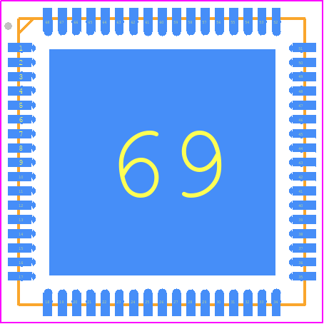 MAX9979KCTK+ - Analog Devices PCB footprint - Quad Flat No-Lead - Quad Flat No-Lead - 68 QFN-EP T6800RN-6