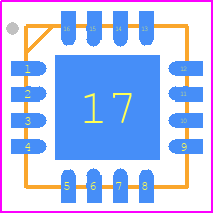 ADG1411YCPZ-REEL7 - Analog Devices PCB footprint - Quad Flat No-Lead - Quad Flat No-Lead - (CP-16-26)LFCSP