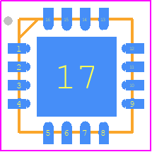 MD1813K6-G - Microchip PCB footprint - Quad Flat No-Lead - Quad Flat No-Lead - 16-Lead QFN Package outline (K6)