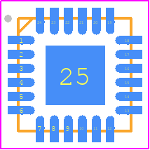 A6282EES-T - Allegro Microsystems PCB footprint - Quad Flat No-Lead - Quad Flat No-Lead - ES, 4 mm x 4 mm, 24-pin QFN