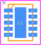 BQ24210DQCR - Texas Instruments PCB footprint - Small Outline No-lead - Small Outline No-lead - DQC001A+