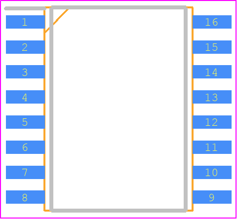 PCA9534DWG4 - Texas Instruments PCB footprint - Small Outline Packages - Small Outline Packages - DW0016A