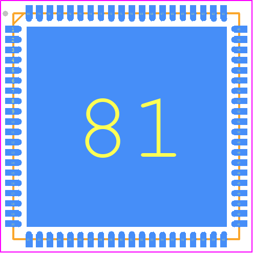 HV7351K6-G - Microchip PCB footprint - Quad Flat No-Lead - Quad Flat No-Lead - 80-Lead QFN Package Outline (K6)