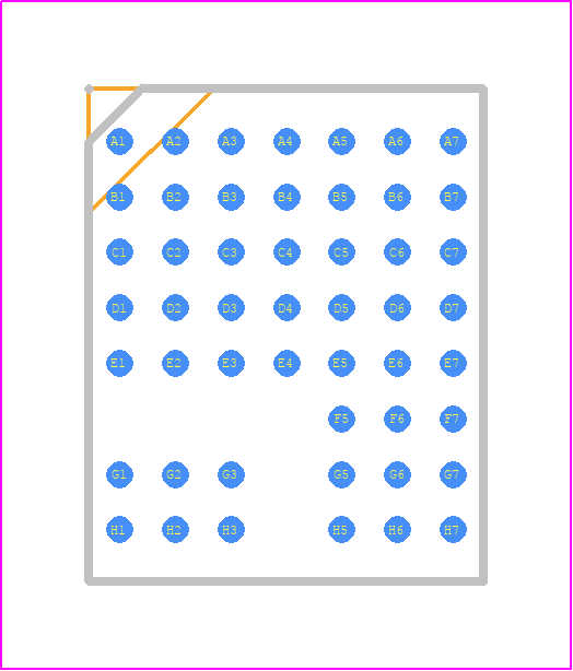 LTM8023IY#PBF - Analog Devices PCB footprint - BGA - BGA - 50-Lead (11.25mm × 9.00mm × 3.42mm)-1