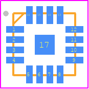 MAX5484ETE+ - Analog Devices PCB footprint - Quad Flat No-Lead - Quad Flat No-Lead - T1633F+3