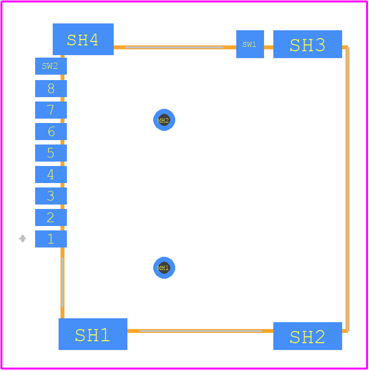 PJS008-2003-1 - Yamaichi PCB footprint - Other - Other - PJS008-2003-1-3