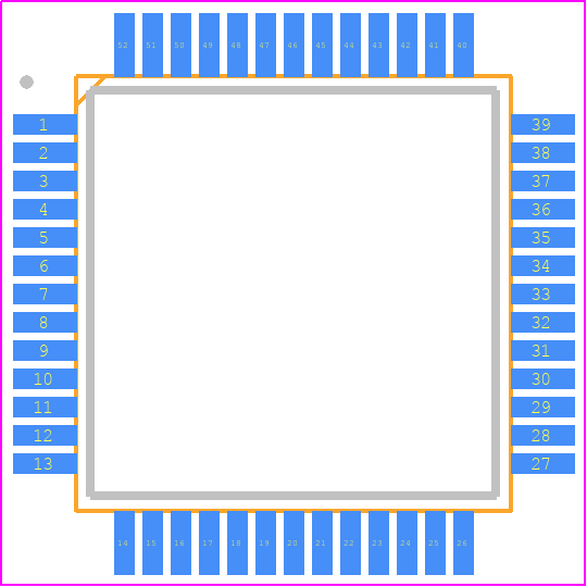 S1V3G340F00A900 - Epson Timing PCB footprint - Quad Flat Packages - Quad Flat Packages - 52tqefp