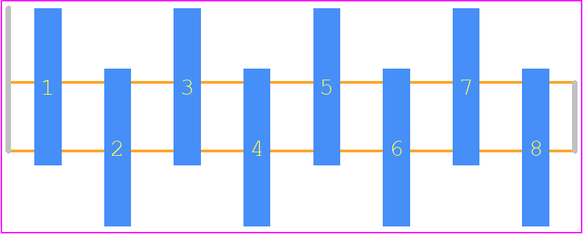 M20-8770846 - Harwin PCB footprint - Header, Unshrouded - Single Row Staggered SMD Pin - Header, Unshrouded - Single Row Staggered SMD Pin - M20-8770846