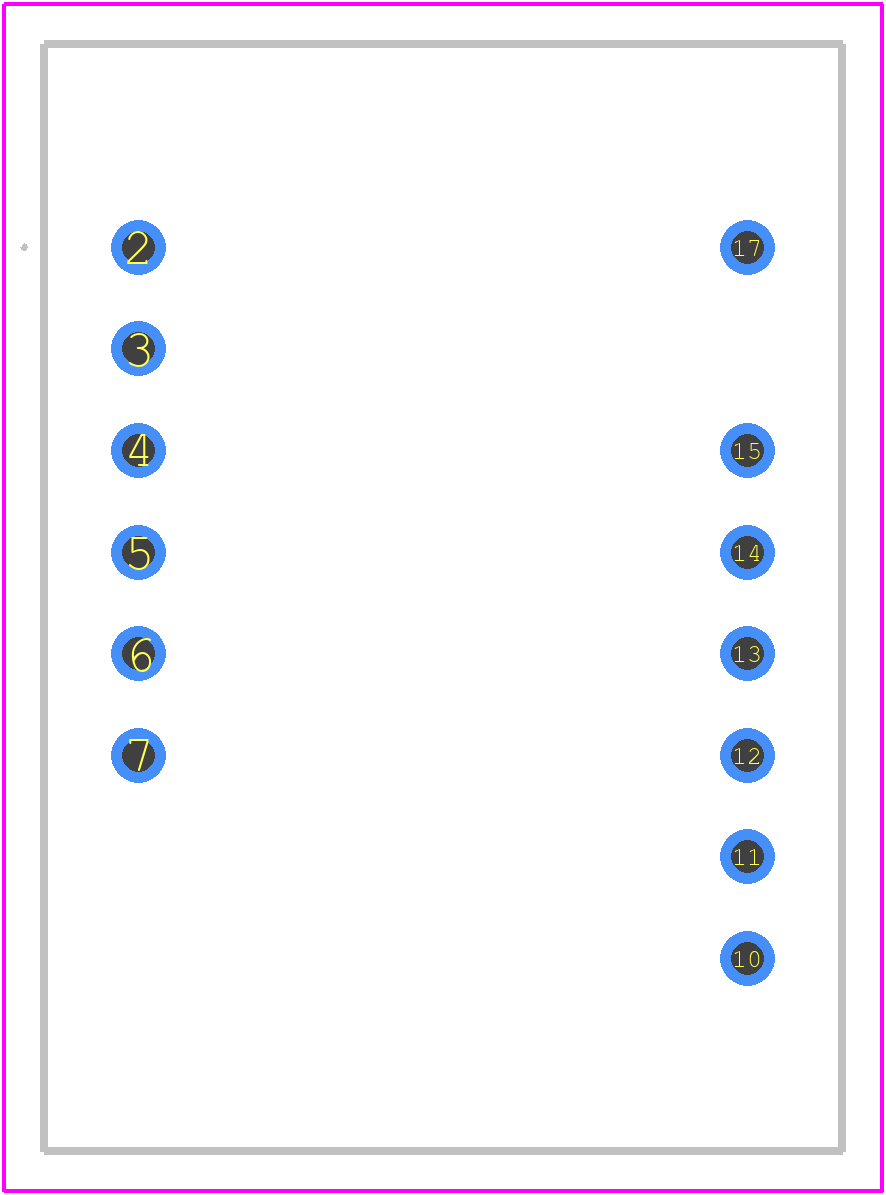 HDSP-8601 - Avago Technologies PCB footprint - Other - Other - 18-DIP (0.600", 15.24mm), 12 Leads