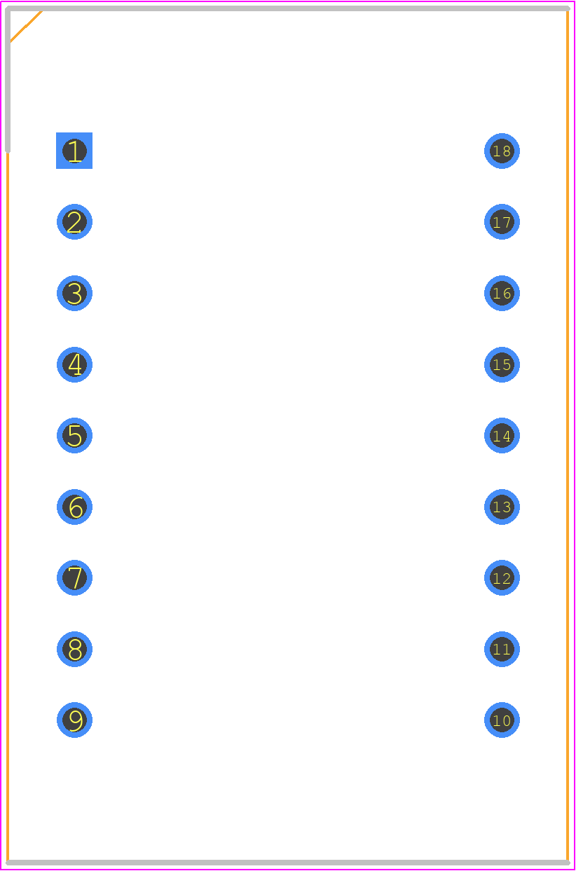 HDSP-N103 - Avago Technologies PCB footprint - Dual-In-Line Sockets - Dual-In-Line Sockets - DIP-18_2024