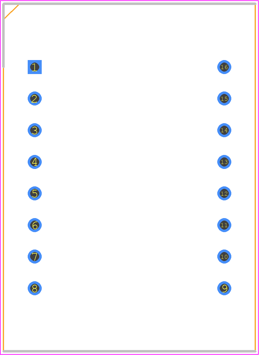 HDSP-816E - Avago Technologies PCB footprint - Dual-In-Line Sockets - Dual-In-Line Sockets - 27.69mmx19.96mm
