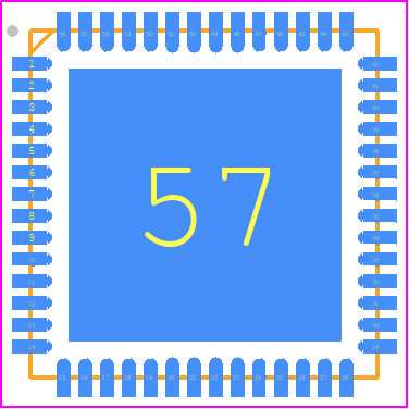 DAC8228SRTQT - Texas Instruments PCB footprint - Quad Flat No-Lead - Quad Flat No-Lead - RTQ (S-PVQFN-N56)_(H=1mm)