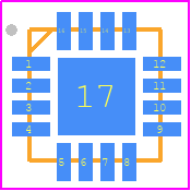 TPS54618RTET - Texas Instruments PCB footprint - Quad Flat No-Lead - Quad Flat No-Lead - RSV (S-PWQFN-N16)