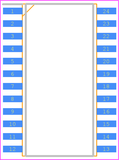 SN74HCT652DWR - Texas Instruments PCB footprint - Small Outline Packages - Small Outline Packages - DW (R-PDSO-G24)