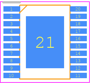 LM21215MHE/NOPB - Texas Instruments PCB footprint - Small Outline Packages - Small Outline Packages - PWP0020AA