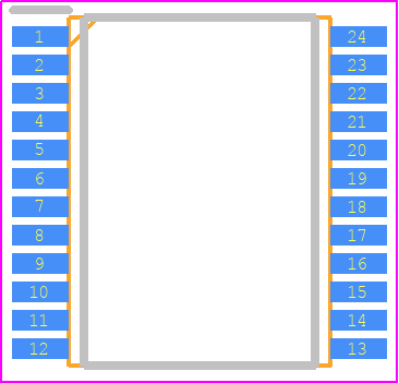 PCM3006T/2K - Texas Instruments PCB footprint - Small Outline Packages - Small Outline Packages - DCV(R-PSOP-G24)