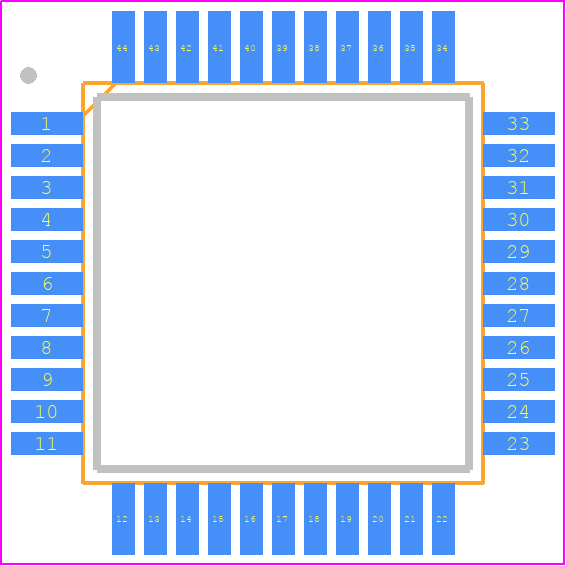TL28L92FR - Texas Instruments PCB footprint - Quad Flat Packages - Quad Flat Packages - FR (S-PQFP-G44)