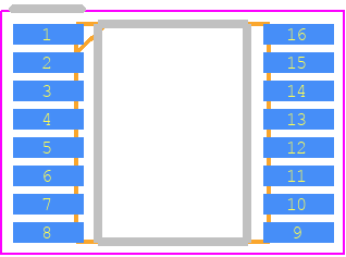 SN74LVC138AQDRG4Q1 - Texas Instruments PCB footprint - Small Outline Packages - Small Outline Packages - TSSOP 16
