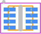 NCP43080DMTTWG - onsemi PCB footprint - Small Outline No-lead - Small Outline No-lead - WDFN8 2x2, 0.5P CASE 511AT−01 ISSUE O